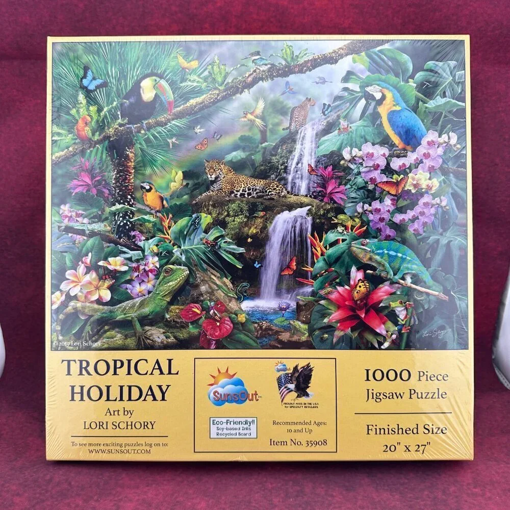 SUNSOUT TROPICAL HOLIDAY 1000 PIECE JIGSAW PUZZLE BY LORI SCHORY, 20